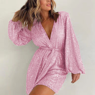 WW | Moderner Schnitt - Unifarbener Pailletten-Jumpsuit
