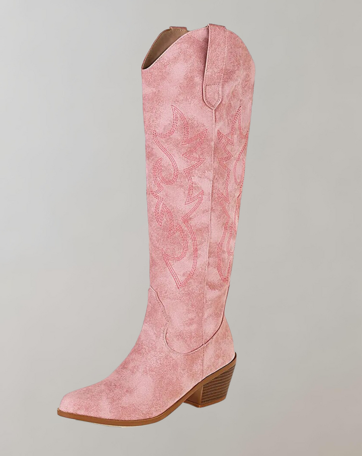 W&W Mode | Bestickte Kniehohe Westernstiefel