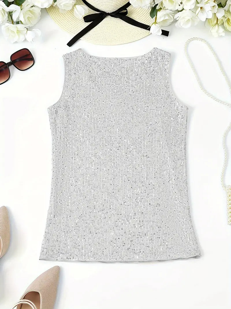 WW | Elegantes Ärmelloses Top mit Pailletten
