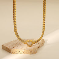 WW | Cuban Kette Herz Halskette