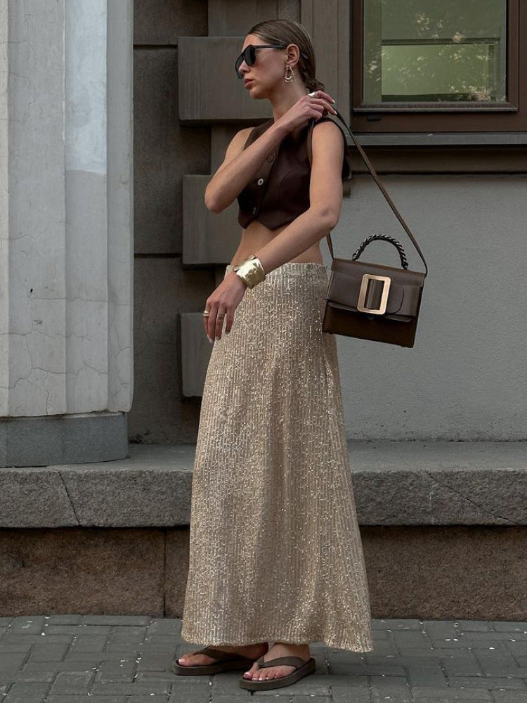 WW | Damenmode Lässig Einfach Sequined Rock