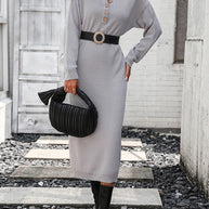 WW | Schicker Herbst Sweatkleid mit Knopfdetail für Frauen