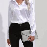 WW | Schicke Herbst Elegante Satin Bluse für Frauen