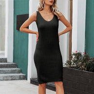 WW | teilige gestrickte Set - elegantes gestricktes ärmelloses Kleid mit Pullover für Herbst und Winter