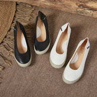 WW | Frühling und Sommer Damen Echtes Leder Schuhe Niedriger Mund Pumps