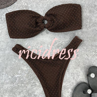 WW Bandeau-Bikini mit Ringausschnitt