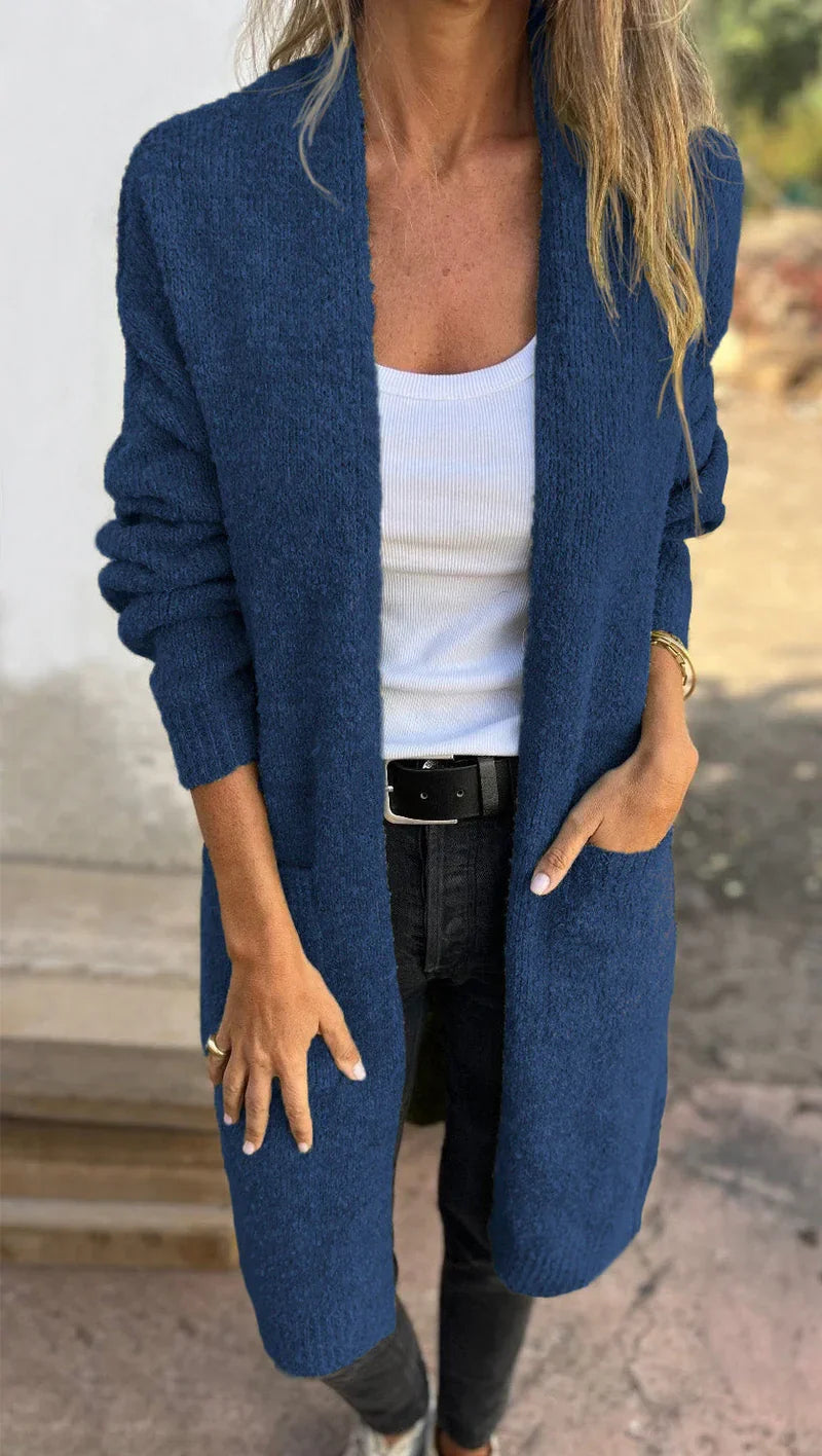 Damen Strickmantel mit grobem Strick