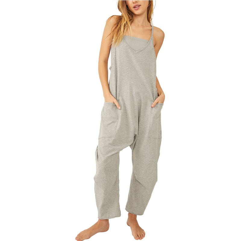 WW | Locker Weites Bein Ärmelloser Jumpsuit Für Damen
