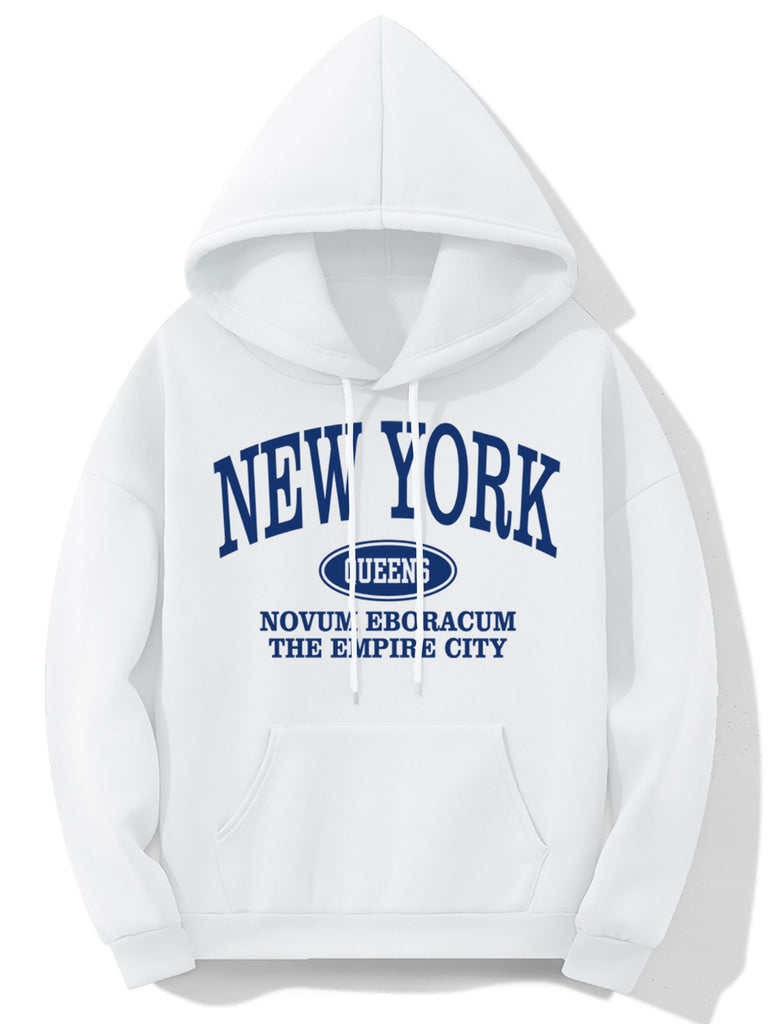 WW | Kapuzenpulli Mit New Yorker Buchstabenprint Und Kängurutasche