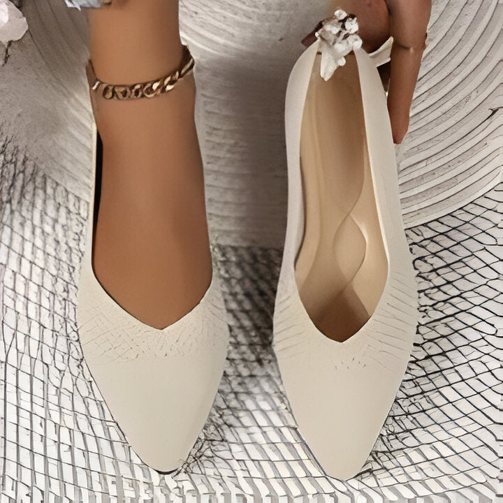 W&W Mode | Damen Mode Flache Schuhe, Lässig Pointed Toe Knit Flats