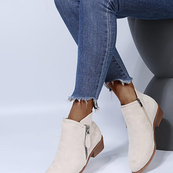 W&W Mode - elegante spitze Stiefeletten mit Absatz und Reißverschluss