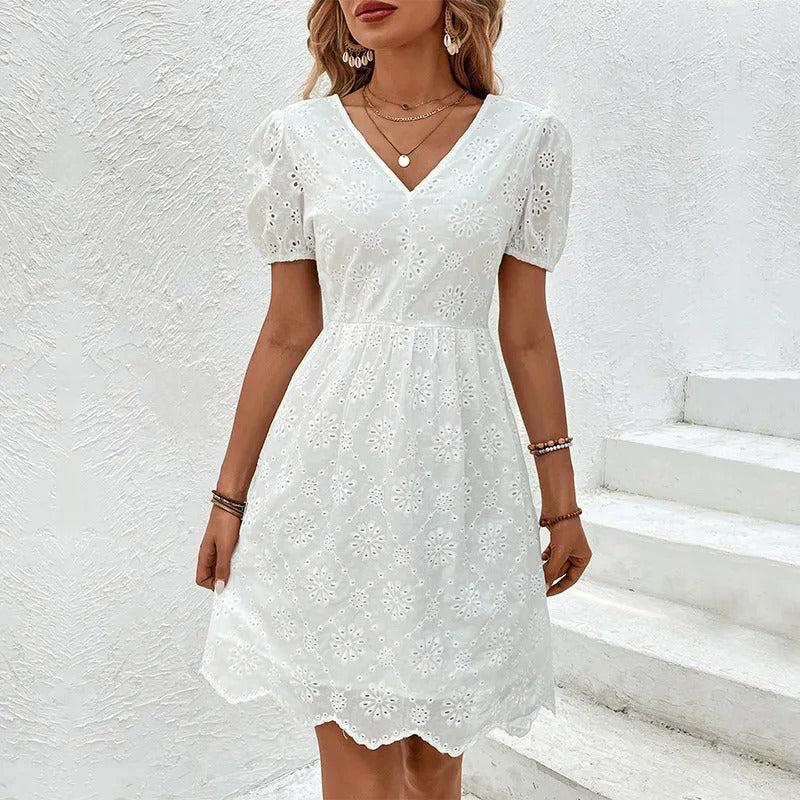 WW | Minikleid aus Baumwolle mit Stickerei