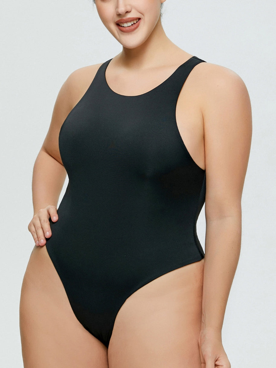 WW | Vollgröße Rundhalsweite Träger Bodysuit