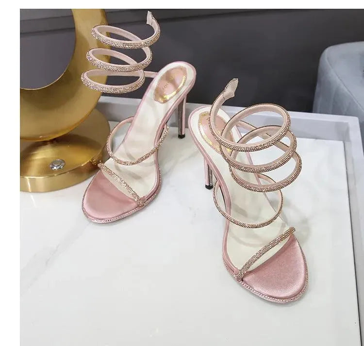 WW | Women sandals with high heels and ankle straps