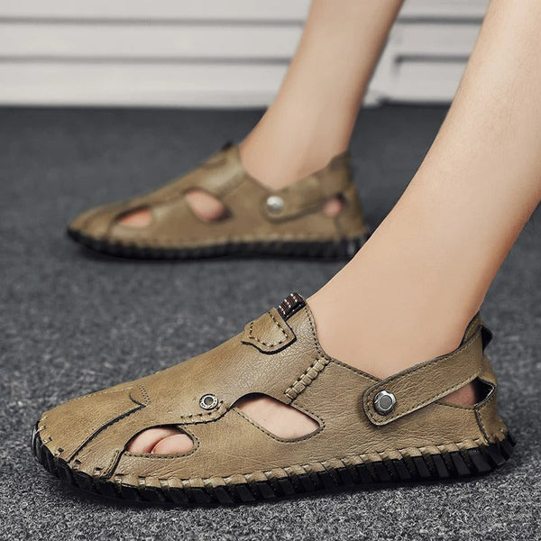 WW | Atmungsaktive, Bequeme Herrensandalen Mit Geschlossener Zehenpartie