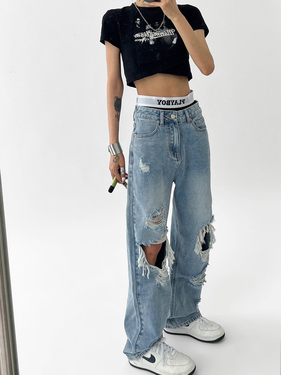 WW Damenjeans mit zerrissenen
