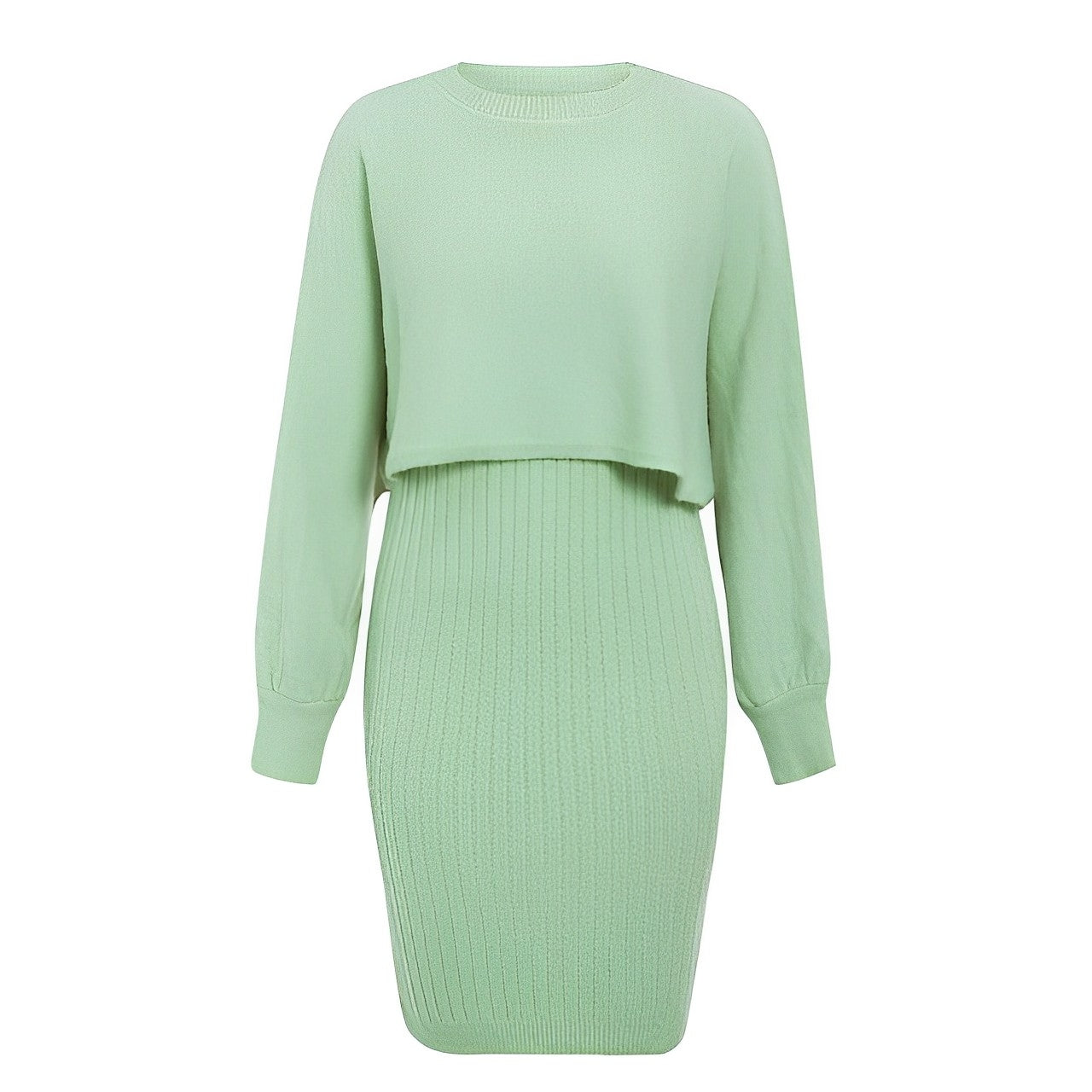 WW | 2|Teiliges Strickkleid Mit Flügelärmeln