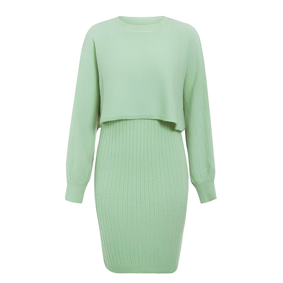 WW | 2|Teiliges Strickkleid Mit Flügelärmeln