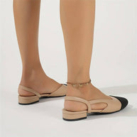 WW | Slingback Ballerinas in Beige & Schwarz Klassischer Chic
