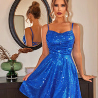 WW Pailletten-Schnürkleid