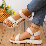 WW | Damen Sandalen: Farbblock, Rutschfest, Elegant, Leicht, Outdoor, Sommer