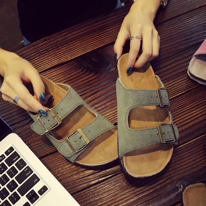 W&W Mode | Orthopädische Sandalen Mit Kork Fußbett Überlegene Unterstützung