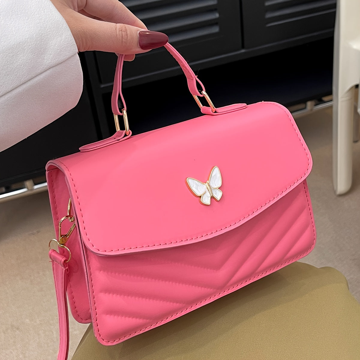 WW | Modische einfarbige Schultertasche und Umhängetasche