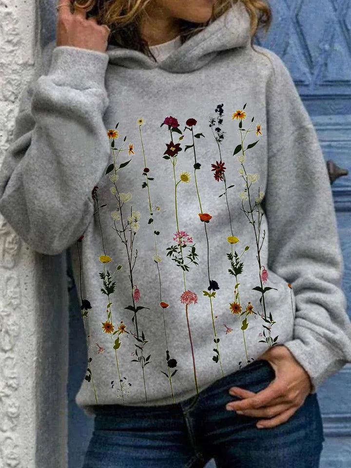 W&W Mode - Damen Kapuzenpullover mit floralem Print für einen lässigen Stil
