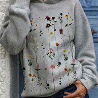 WW - Damen Kapuzenpullover mit floralem Print für einen lässigen Stil