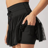 WW | Hohe Taille Minirock Mit Sicherheitsshorts