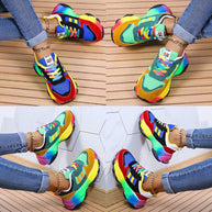 WW - bunte klobige Turnschuhe für Damen | Multicolor Design Sneaker Damen