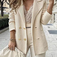 WW | Groovy Langarm-Strickjacke Mit Einfarbigen Ärmeln