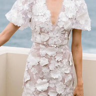 WW | Blumen Minikleid Mit Puffärmeln Für Frauen