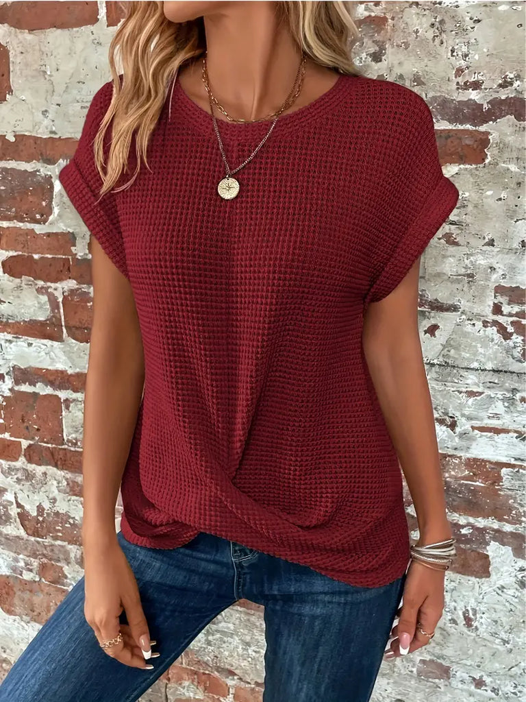 WW | Geknotet gestrickter Top mit Front für Damen