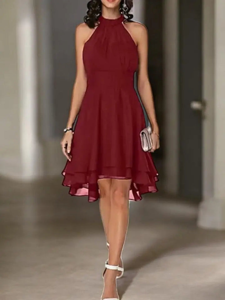 W&W Mode | Elegante Ärmelloses Chiffon Kleid