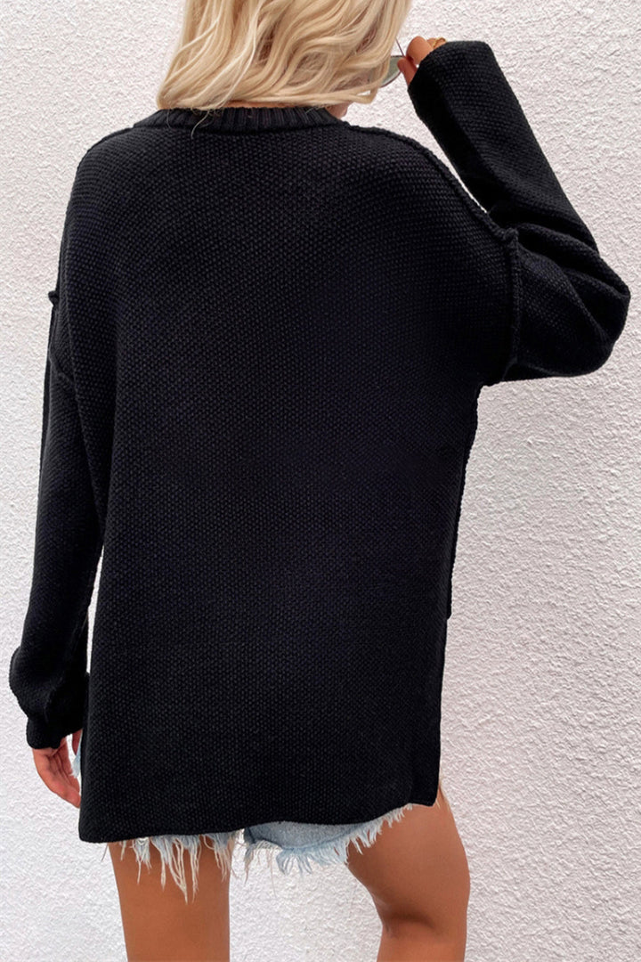 W&W Mode Solid Color Übergrößen V-Ausschnitt Pullover