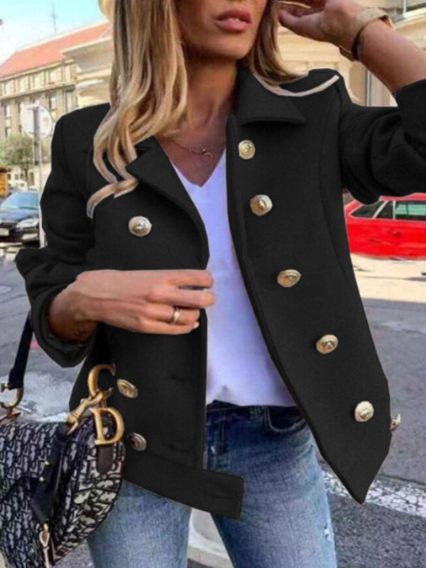 WW - Kurze Designer-Jacke mit goldenen Knöpfen