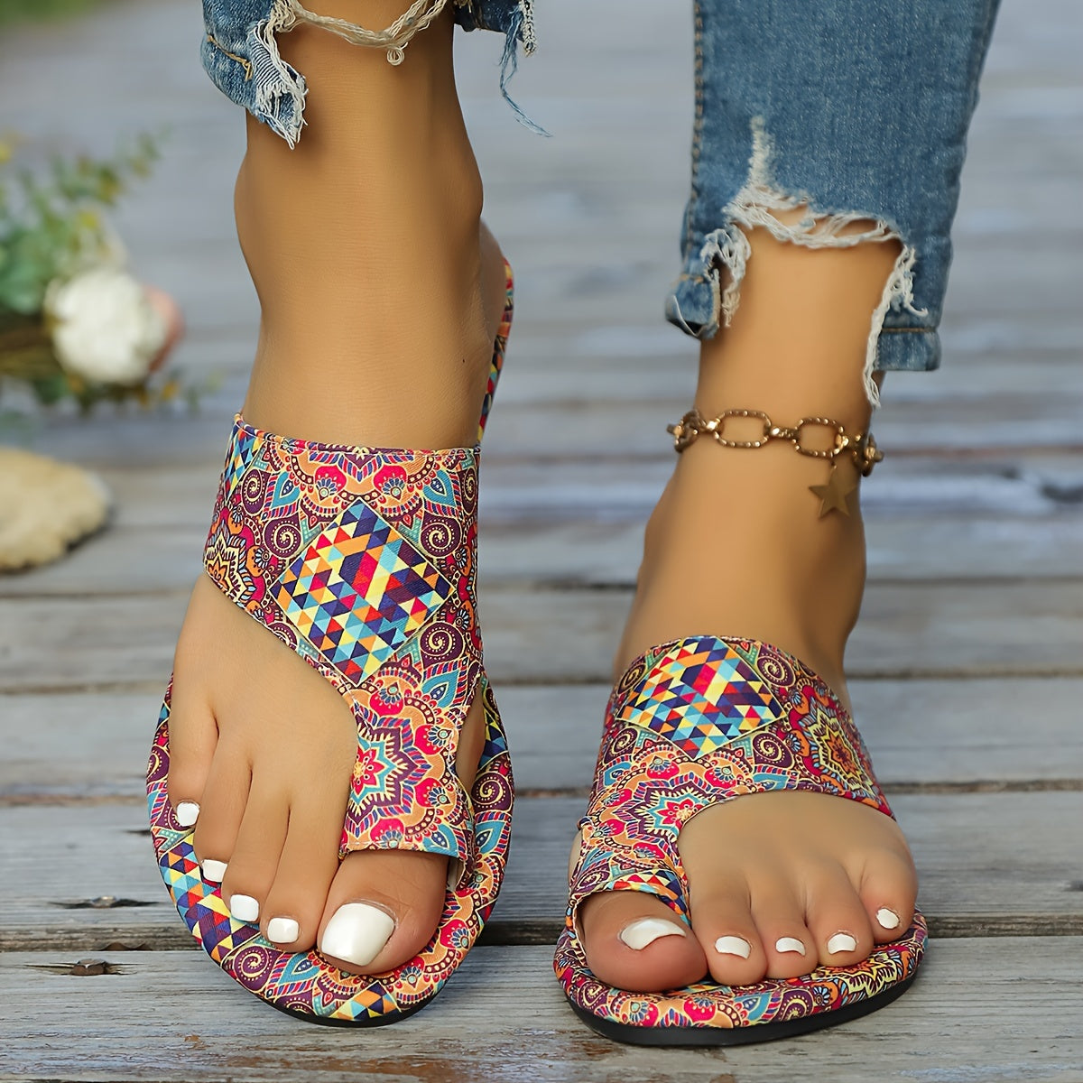 WW | Florale Flip Flops Für Frauen
