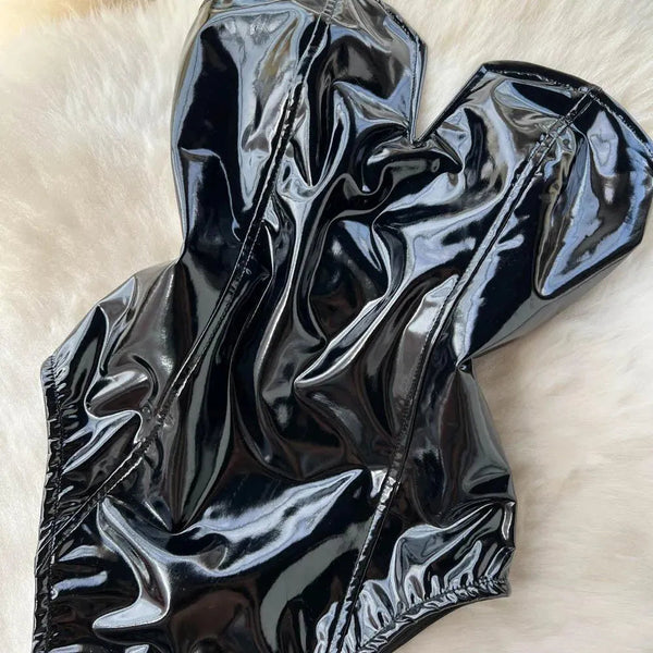 WW | Body Donna made of PU leather with V-neck