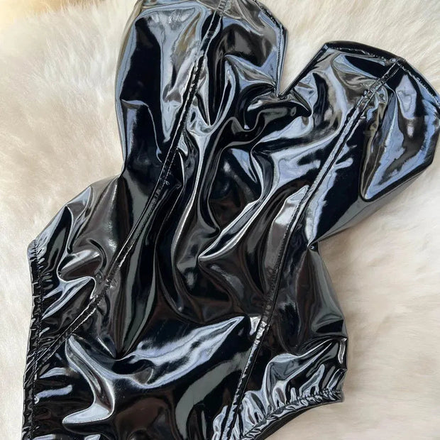 WW | Body Donna made of PU leather with V-neck