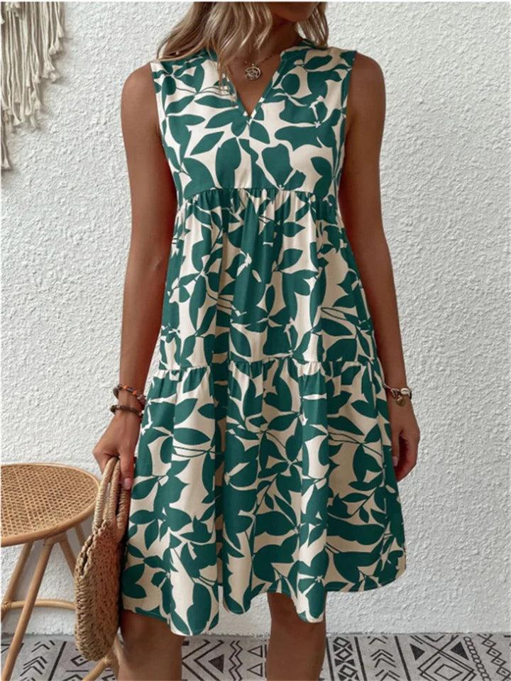 W&W Mode | Elegantes Armelloses Kleid mit Blumenmuster