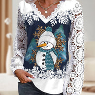 WW | Christme Schneemannmuster-Hemd