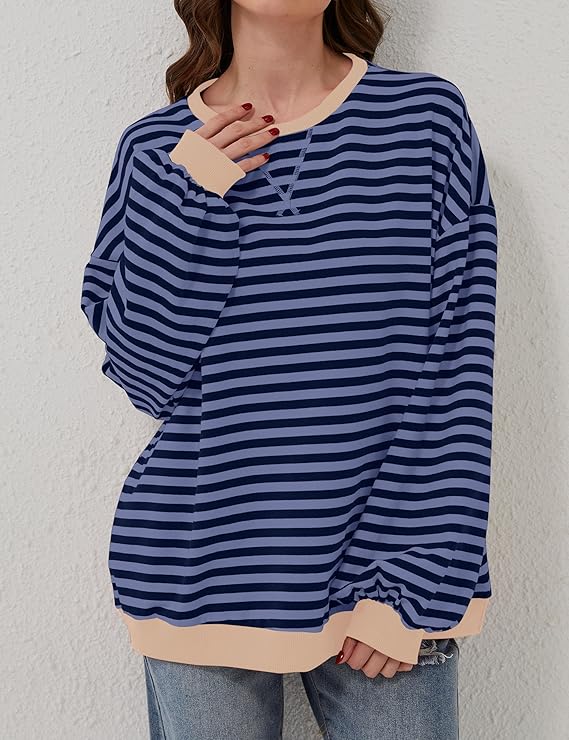 Übergroßer und gestreifter Pullover für Damen