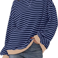 Übergroßer und gestreifter Pullover für Damen