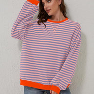 Übergroßer und gestreifter Pullover für Damen