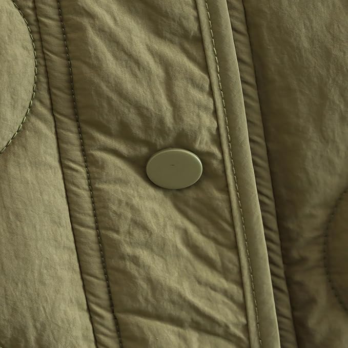 Oversize gesteppte Jacke mit Druckknöpfen