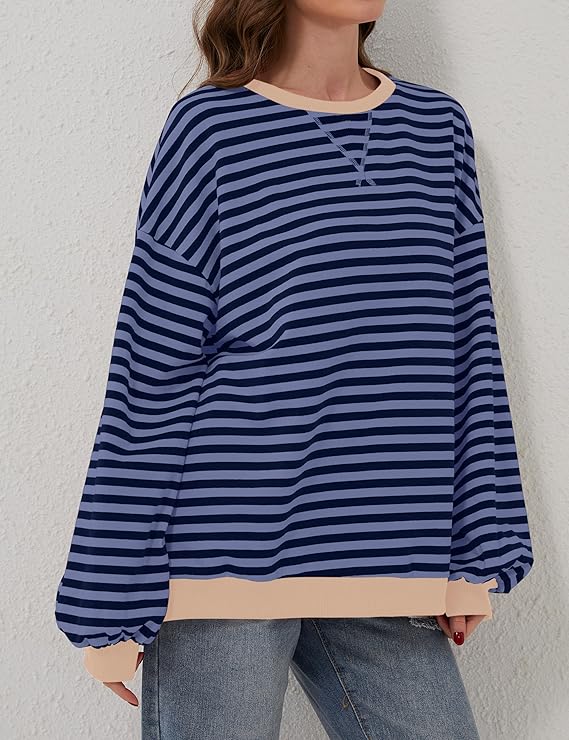 Übergroßer und gestreifter Pullover für Damen