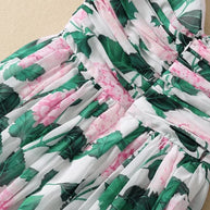 WW | Trägerloses Maxikleid mit Blumenmuster und gerafftem Oberteil