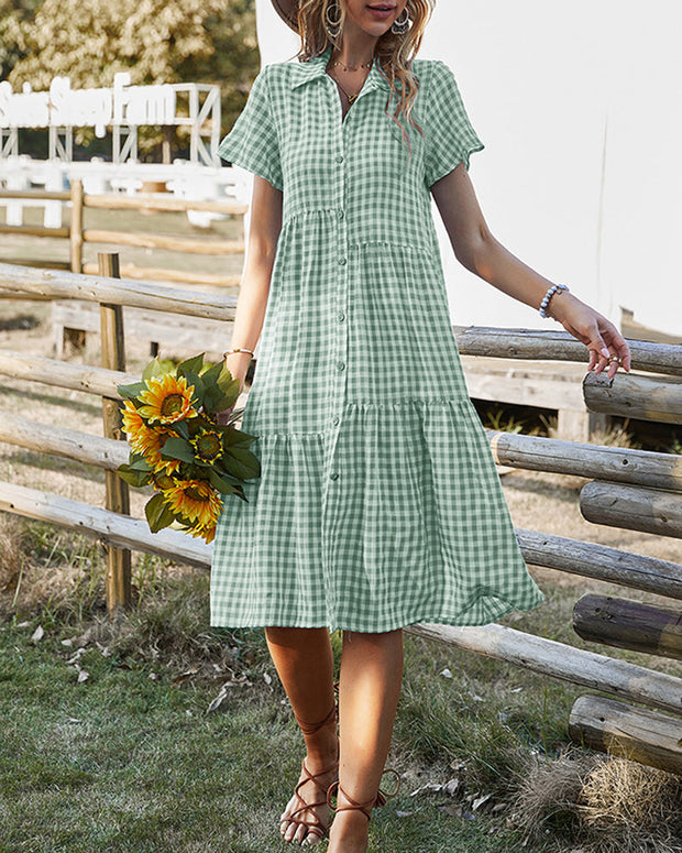 WW | Lässiges kariertes Hemdkleid