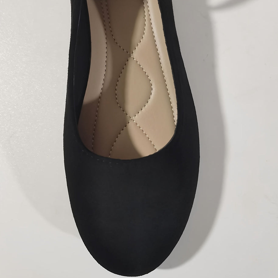 WW | Klassische Einfarbige Ballerinas Mit Riemchen